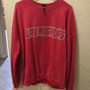 Red Los Angeles Graphic Sweater